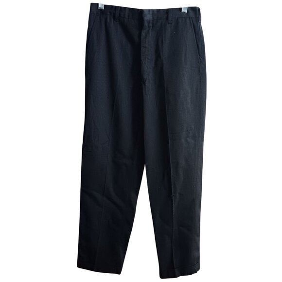 Vintage 26x28 Dress Pants 1970's Brent Steel Zipper Distress Lawyer Charcoal - Picture 1 of 6